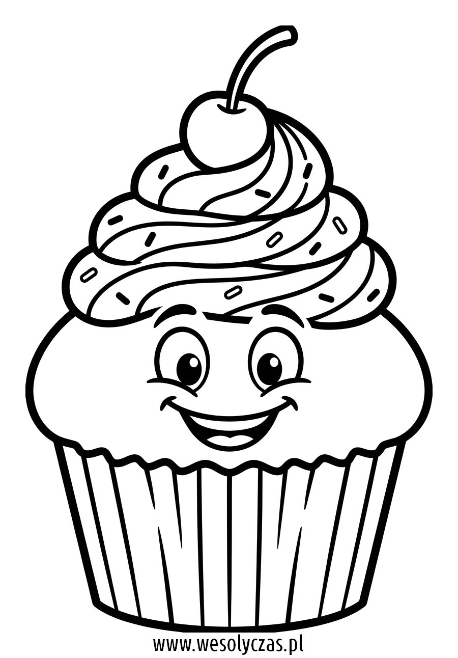 Muffinka babeczka wisienka posypka