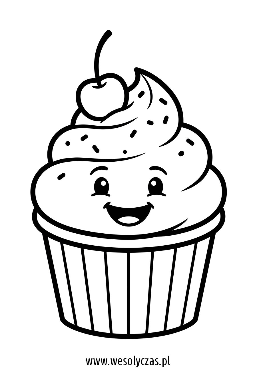 Muffinka babeczka wisienka z kremem
