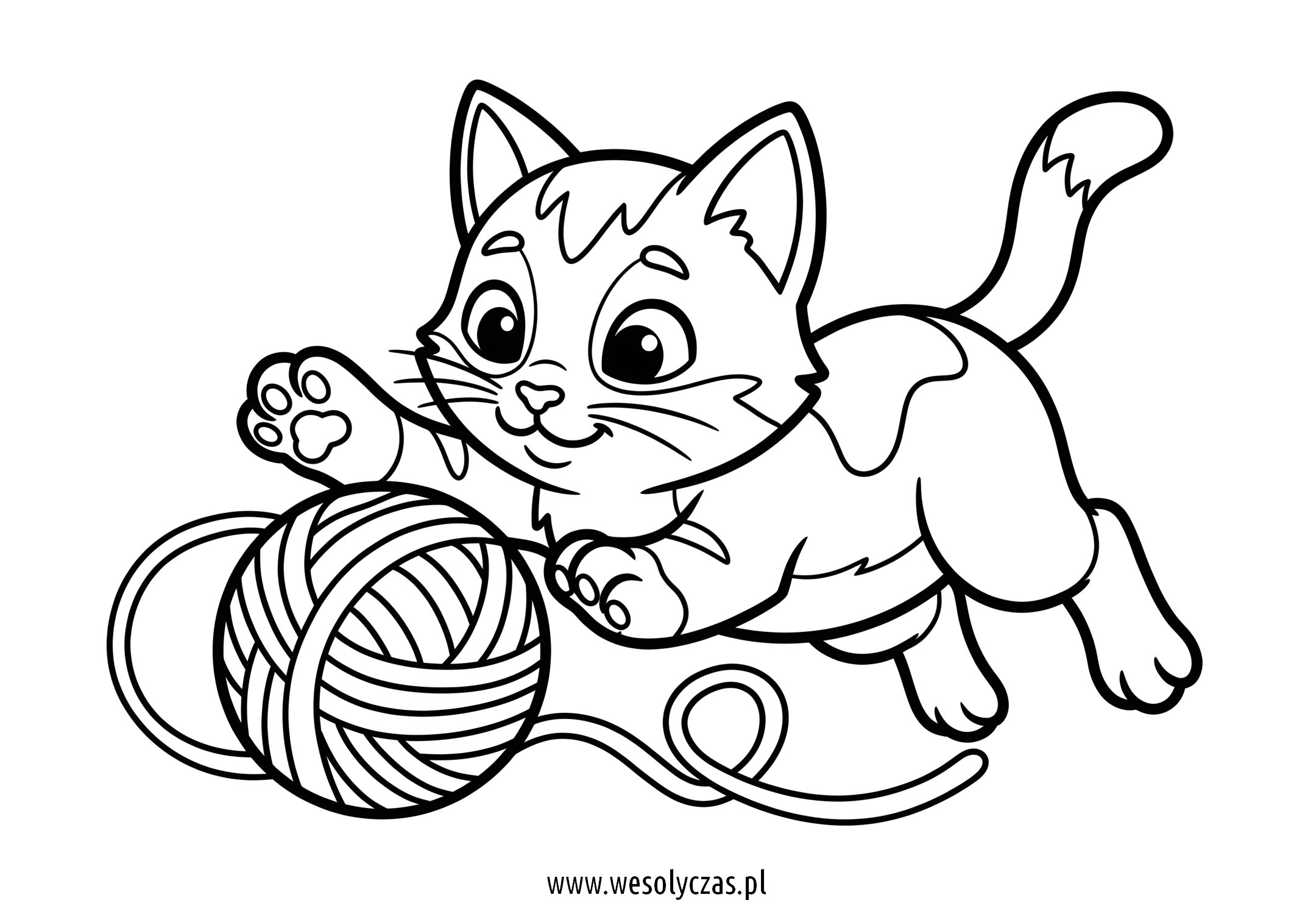kot łaciaty kłębek