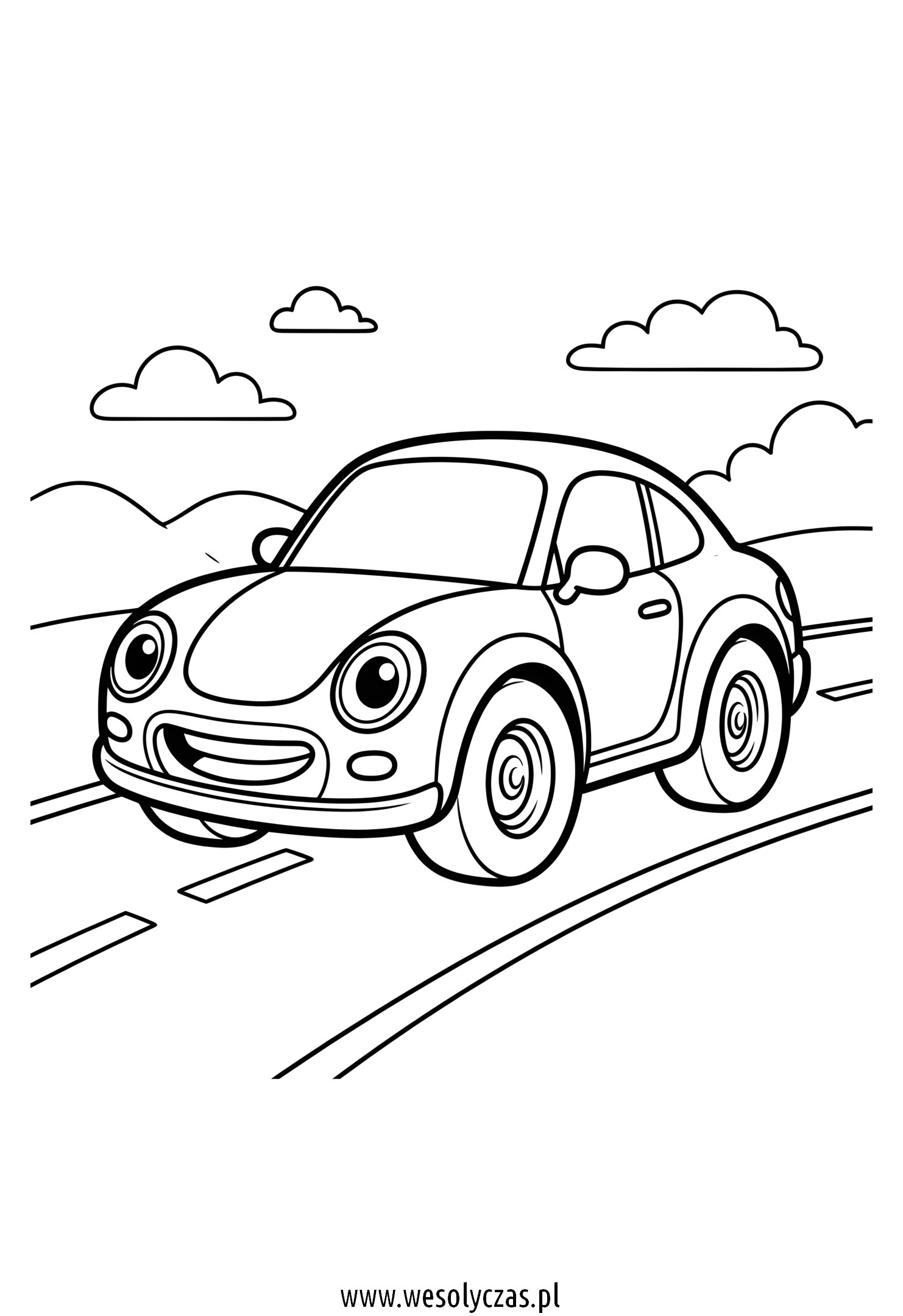 Auto jedzie drogą