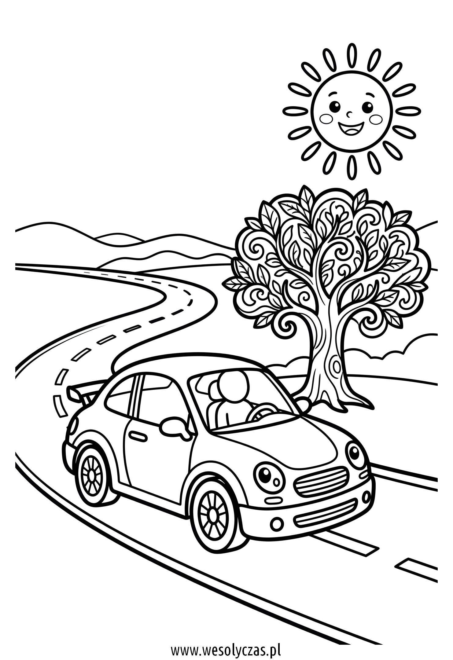 Auto jedzie po drodze