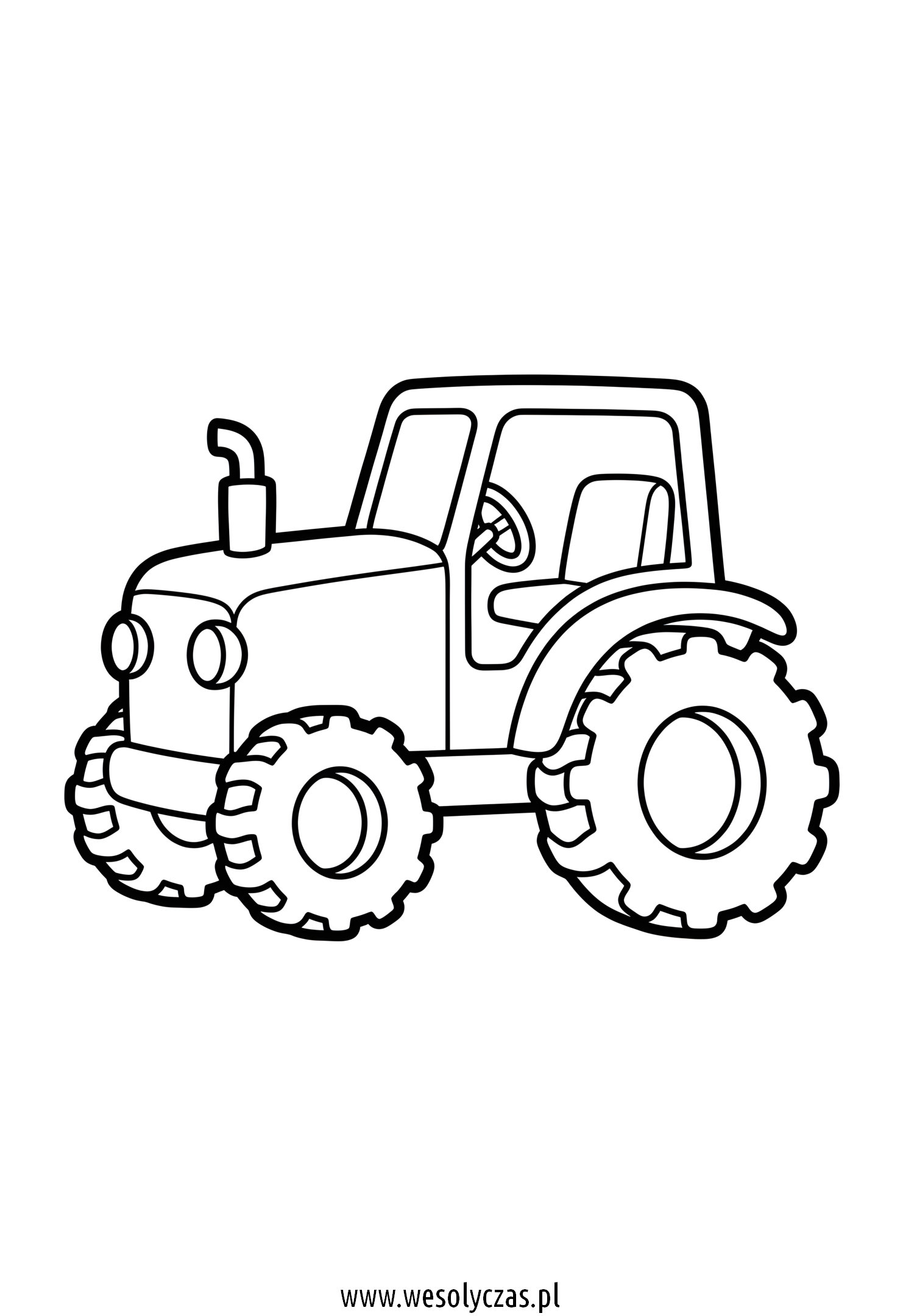 Prosty traktor z dużymi kołami